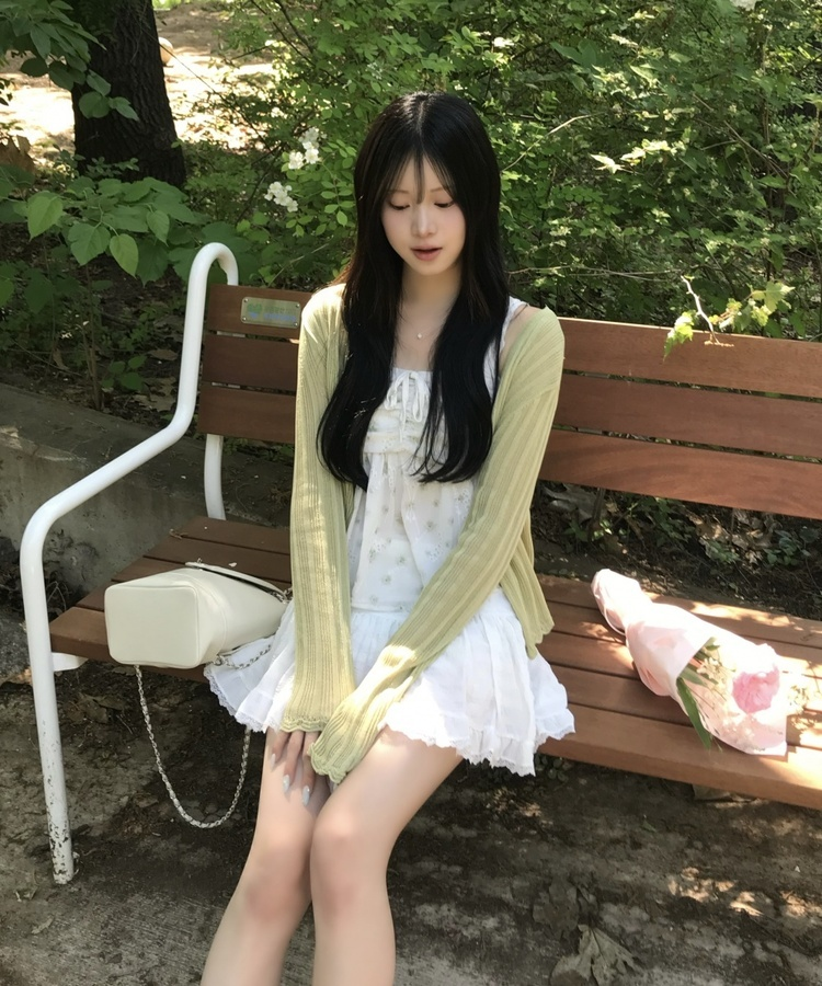 꽃무늬 플레어 캐미솔 민트