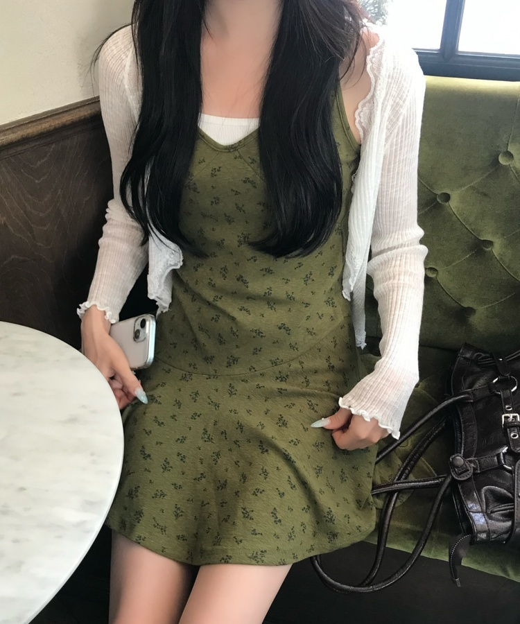グリーンフラワーキャミワンピース GREEN