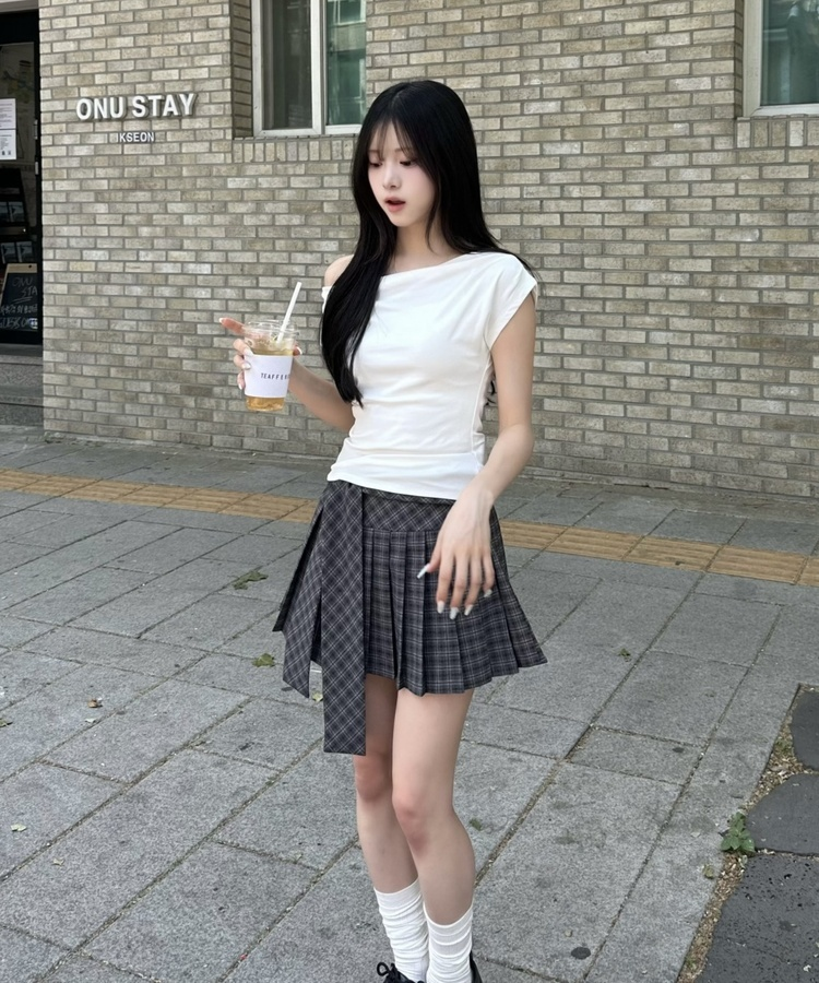 チェックリボンプリーツスカート｜ミニスカート｜韓国ファッション通販
