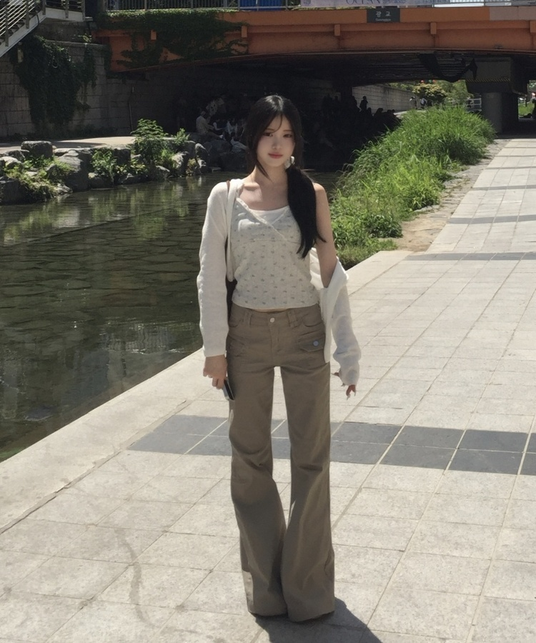 로우 부츠컷 팬츠 베이지
