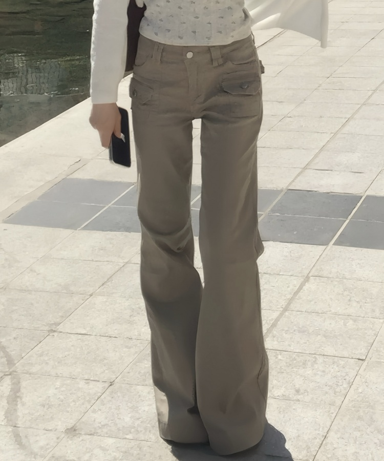 로우 부츠컷 팬츠 베이지