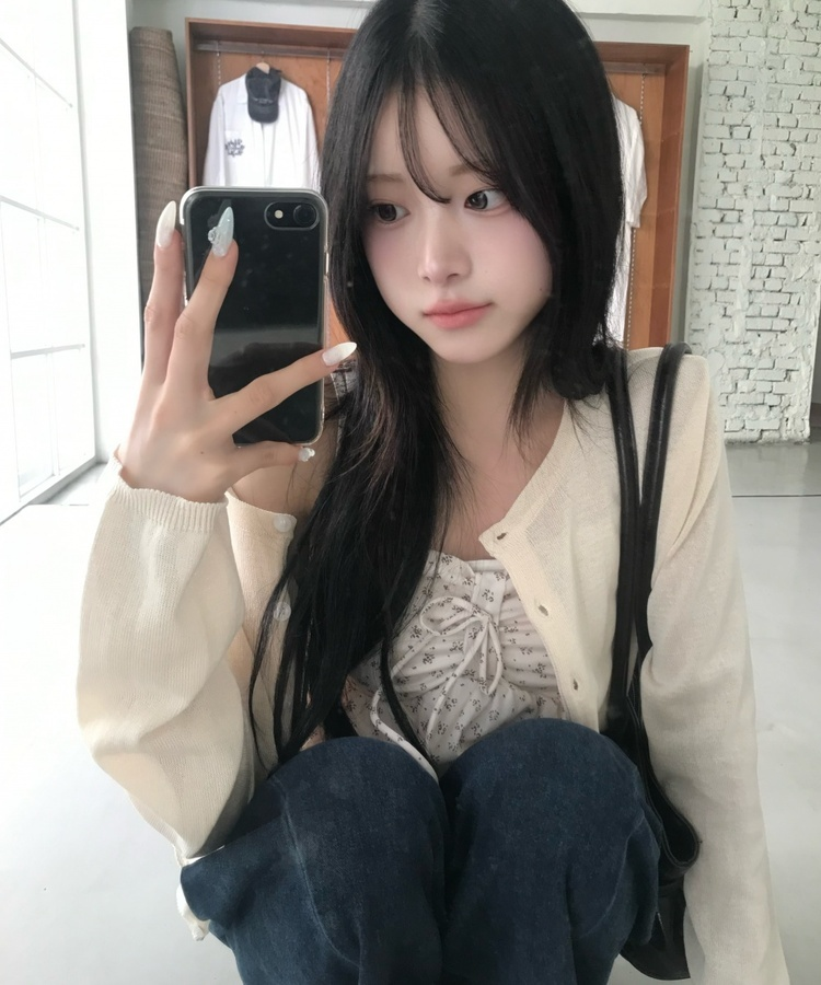 플라워 리본 프릴 캐미솔 베이지