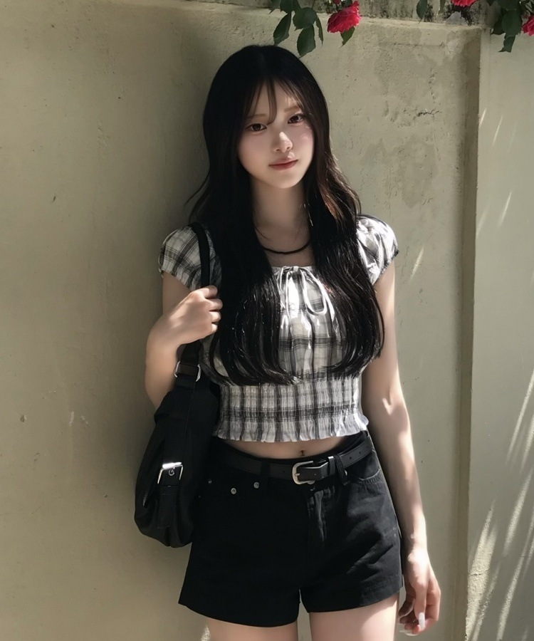 ブラックビーズネックレス BLACK