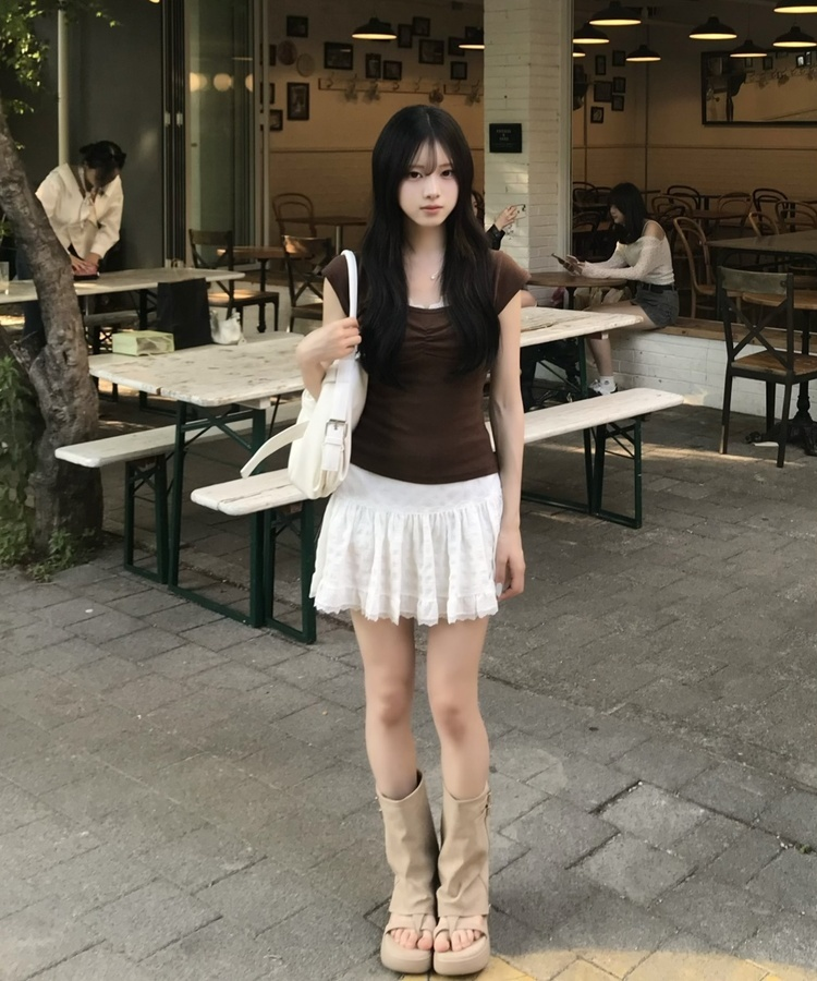 스웨이드 지퍼 부츠 샌들 베이지