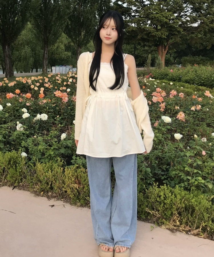 스웨이드 지퍼 부츠 샌들 베이지