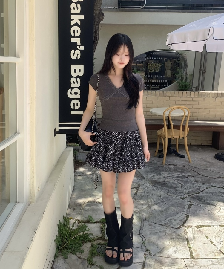 스웨이드 지퍼 부츠 샌들 블랙