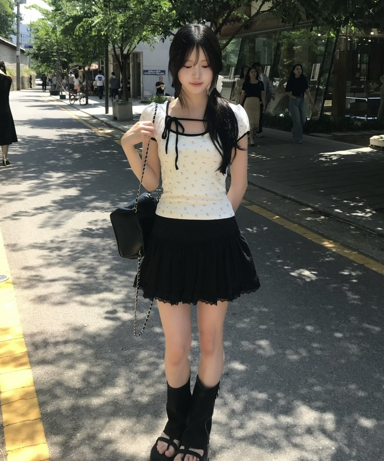 스웨이드 지퍼 부츠 샌들 블랙