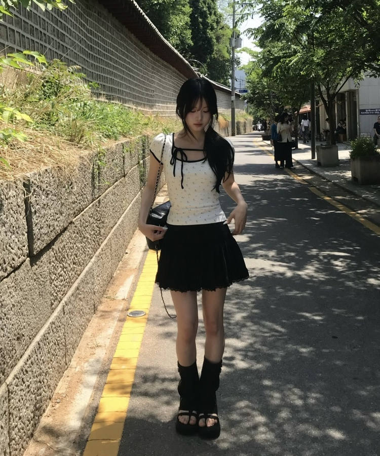 스웨이드 지퍼 부츠 샌들 블랙