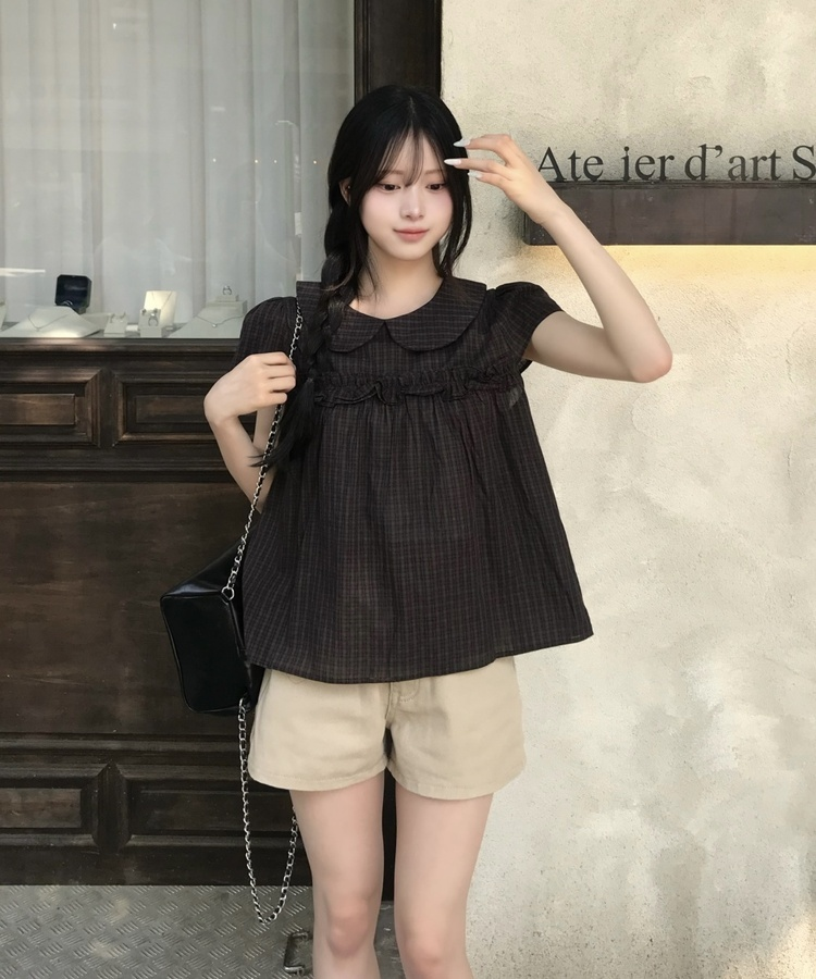 【丈別】コットンAラインショートパンツ BEIGE