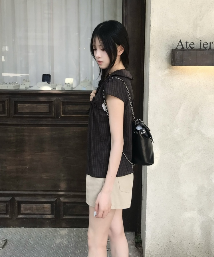 【丈別】コットンAラインショートパンツ BEIGE