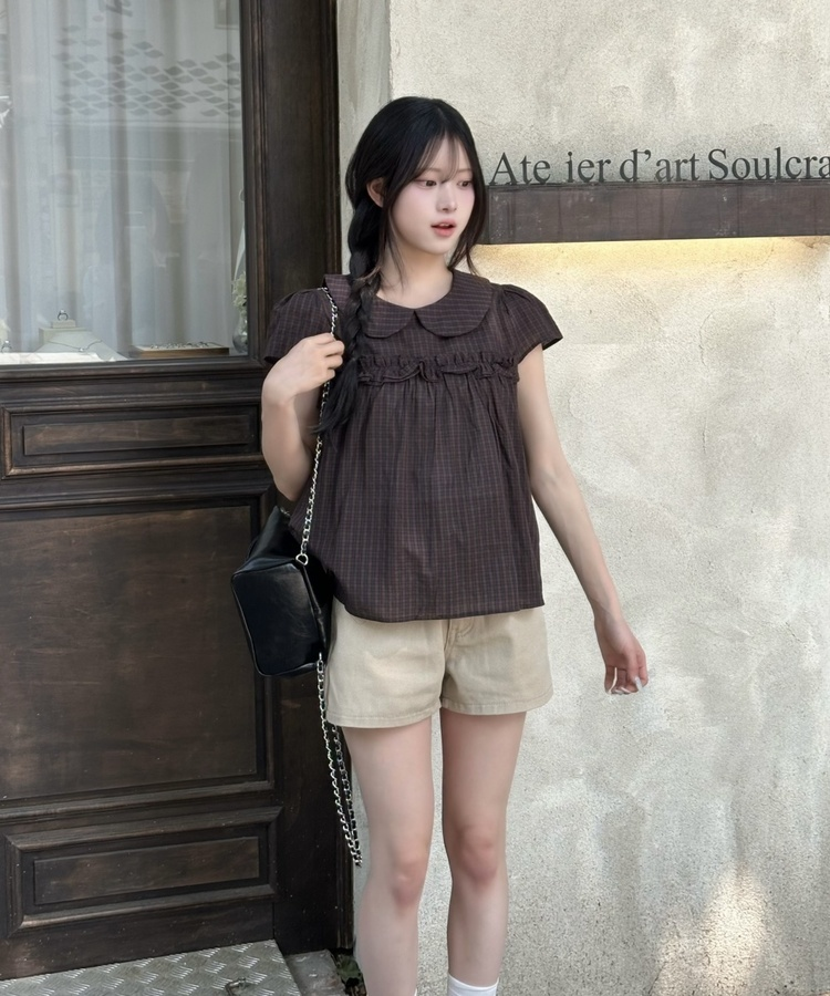 【丈別】コットンAラインショートパンツ BEIGE