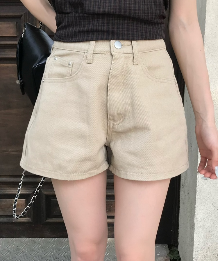 【丈別】コットンAラインショートパンツ BEIGE