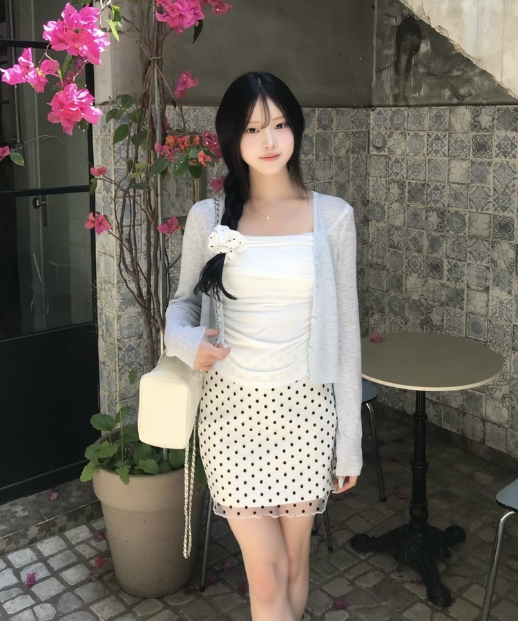 셔링 캡내장 나시 아이보리