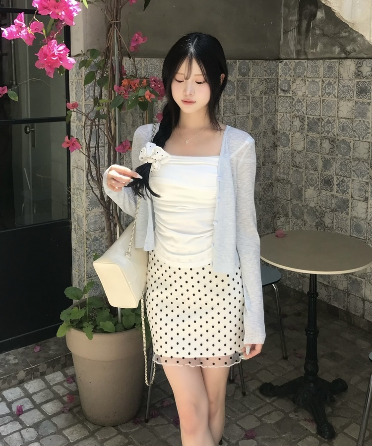 셔링 캡내장 나시 아이보리