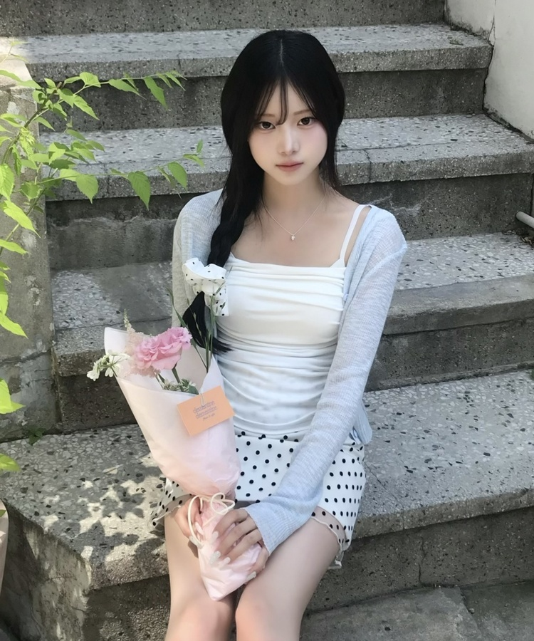 셔링 캡내장 나시 아이보리