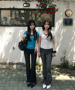 (기장별/골반보정)힙딥커버 히든밴딩 빈티지 워싱 슬림 부츠컷 데님 팬츠 블랙