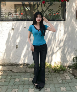 (기장별/골반보정)힙딥커버 히든밴딩 빈티지 워싱 슬림 부츠컷 데님 팬츠 블랙
