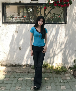 (기장별/골반보정)힙딥커버 히든밴딩 빈티지 워싱 슬림 부츠컷 데님 팬츠 블랙