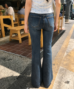 (기장별/골반보정)힙딥커버 히든밴딩 빈티지 워싱 슬림 부츠컷 데님 팬츠 그레이시진청