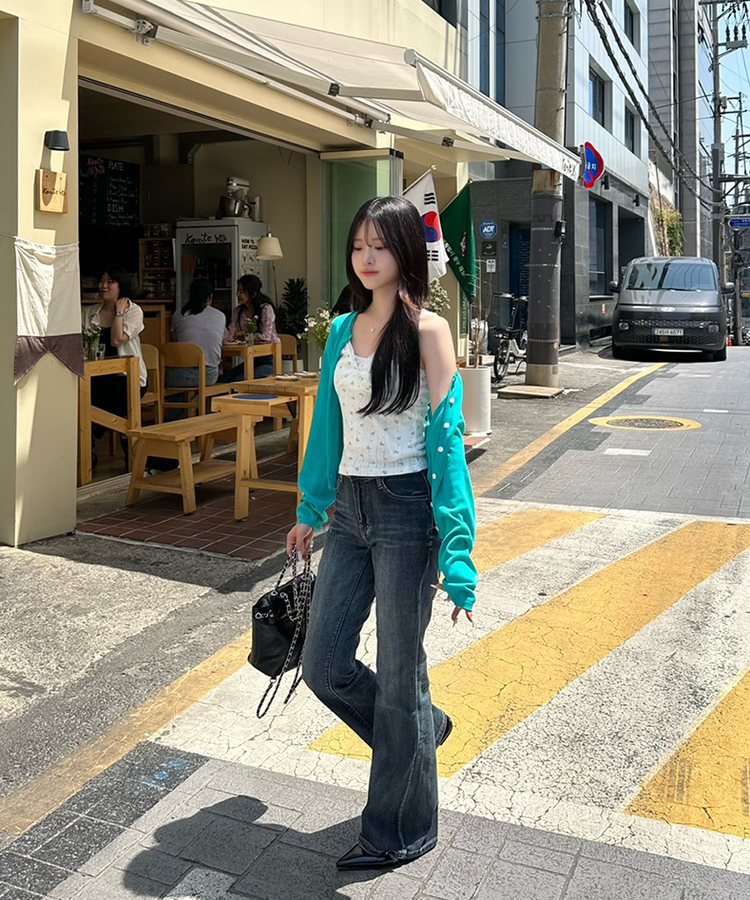 (기장별/골반보정)노튼 힙딥커버 히든밴딩 빈티지 워싱 골반뽕 슬림 부츠컷 데님 팬츠 그레이시진청