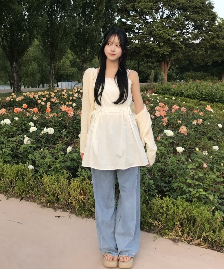 【丈別】サマーワイドデニムパンツ LIGHT BLUE