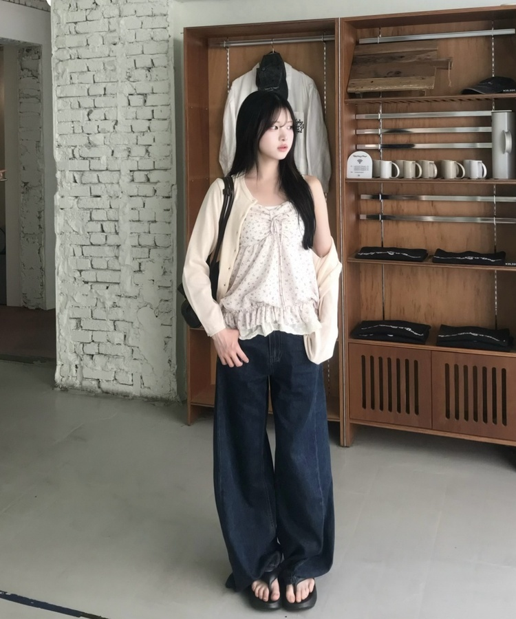 【丈別】サマーワイドデニムパンツ MID DENIM