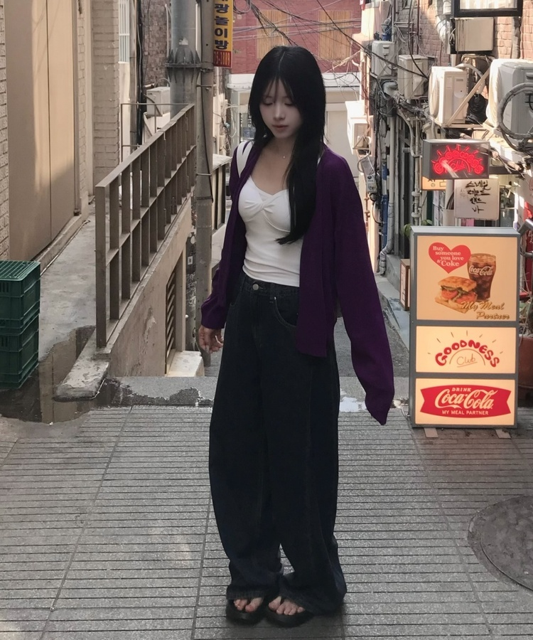 【丈別】サマーワイドデニムパンツ VINTAGE DEEP BLUE
