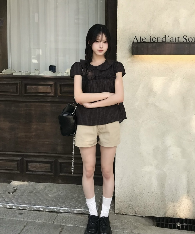 체인 스트랩 미니 백팩 블랙