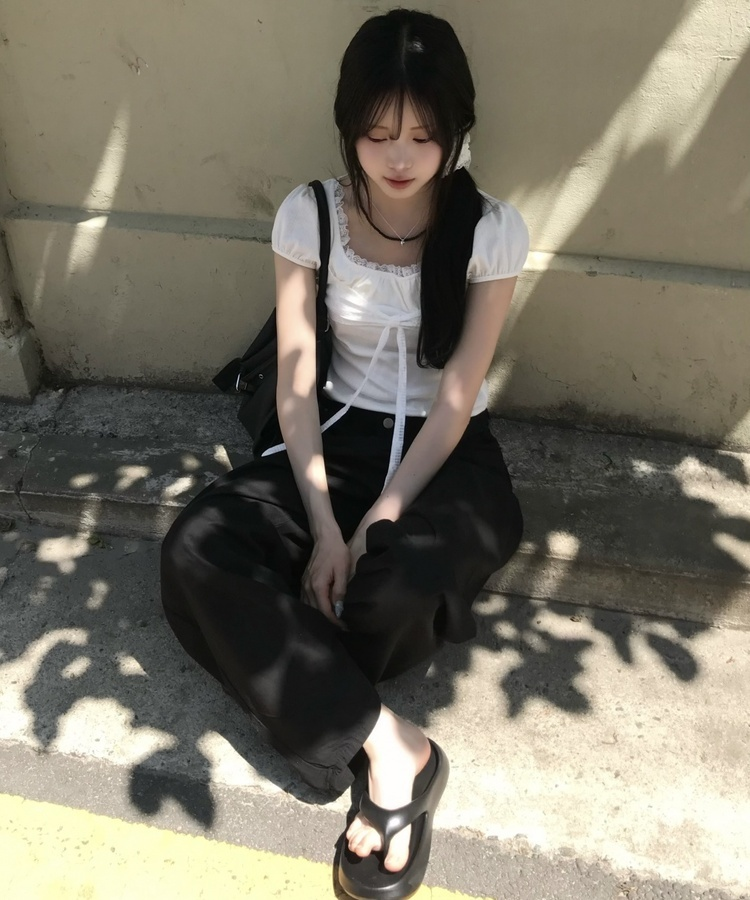 厚底トングサンダル BLACK