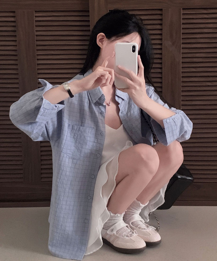 [찰랑!/한여름까지]다이어리 레이어드 나시 플레어 시스루 미니 원피스 아이보리