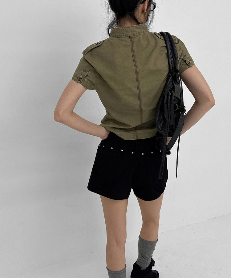 ナポレオン半袖ジャケット KHAKI