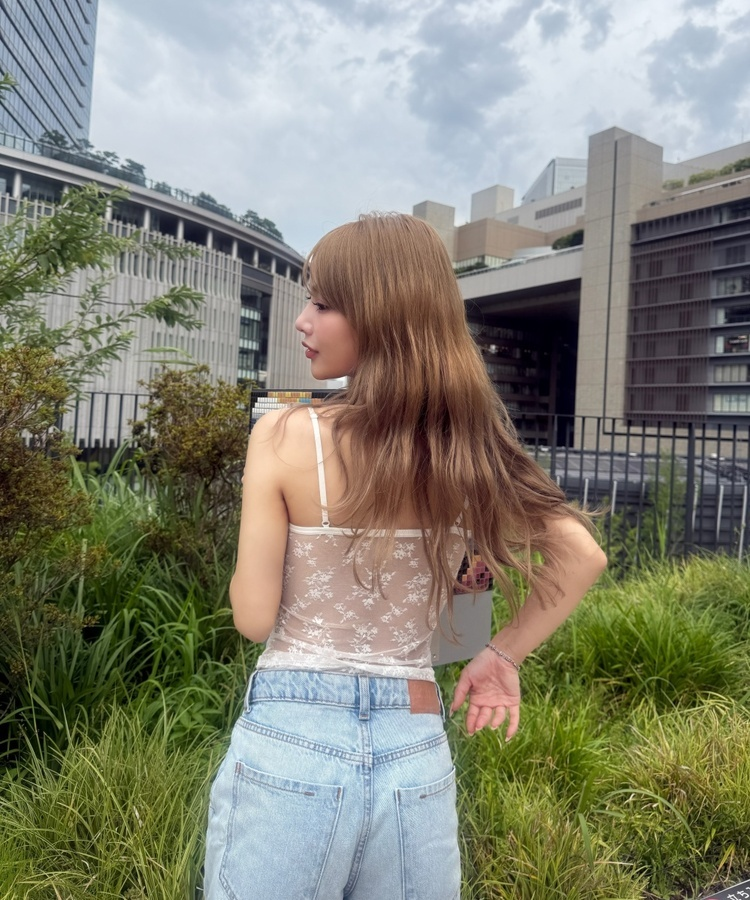 시스루 플라워 레이스 뷔스티에 캐미솔 화이트