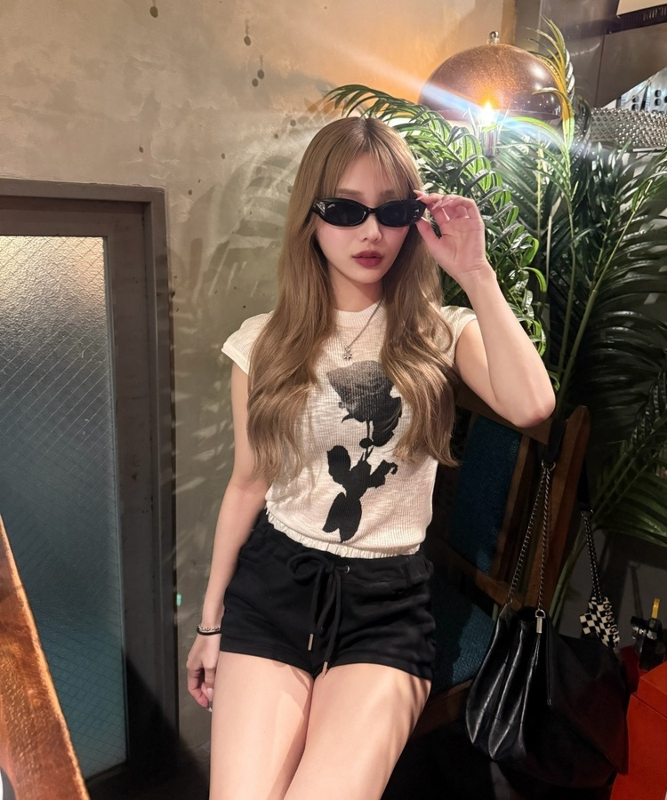 레이어드 로우웨스트 숏팬츠 블랙