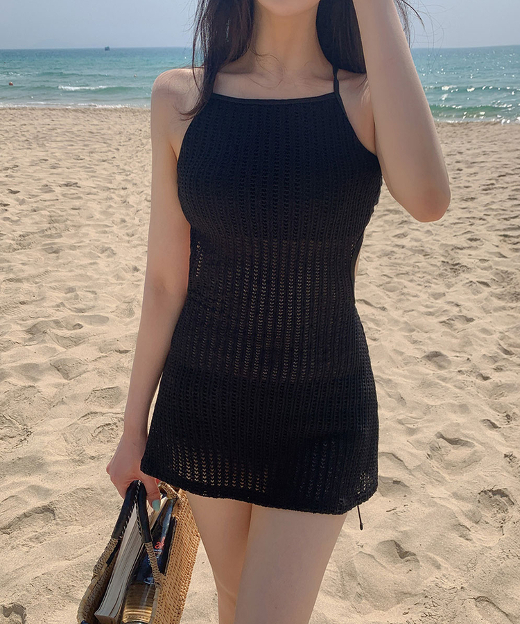 メッシュモノキニ水着 BLACK