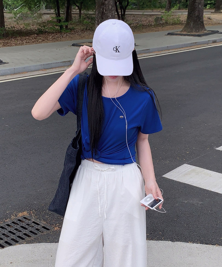 쿨링 프레쉬 여름 허리밴딩 스트링 와이드 롱 트레이닝 팬츠 아이보리