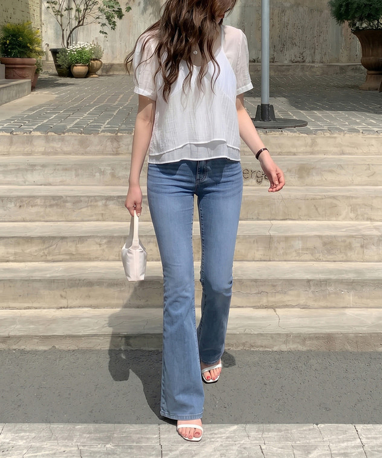 【丈別】セミローデニムブーツカットパンツ LIGHT DENIM
