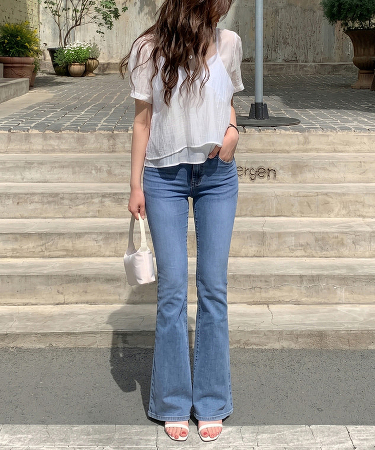 【丈別】セミローデニムブーツカットパンツ LIGHT DENIM