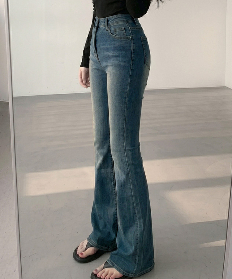 【丈別】セミローデニムブーツカットパンツ VINTAGE DEEP BLUE