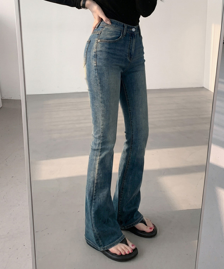 【丈別】セミローデニムブーツカットパンツ VINTAGE DEEP BLUE