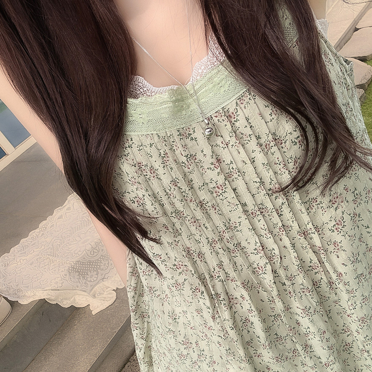 レースフラワーキャミワンピース GREEN