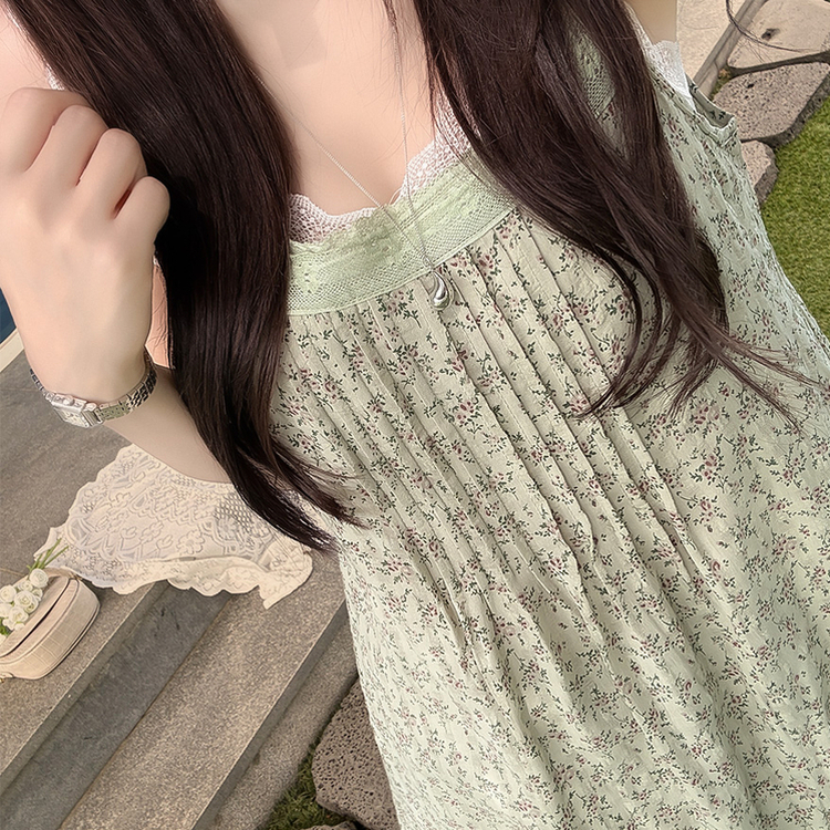 レースフラワーキャミワンピース GREEN