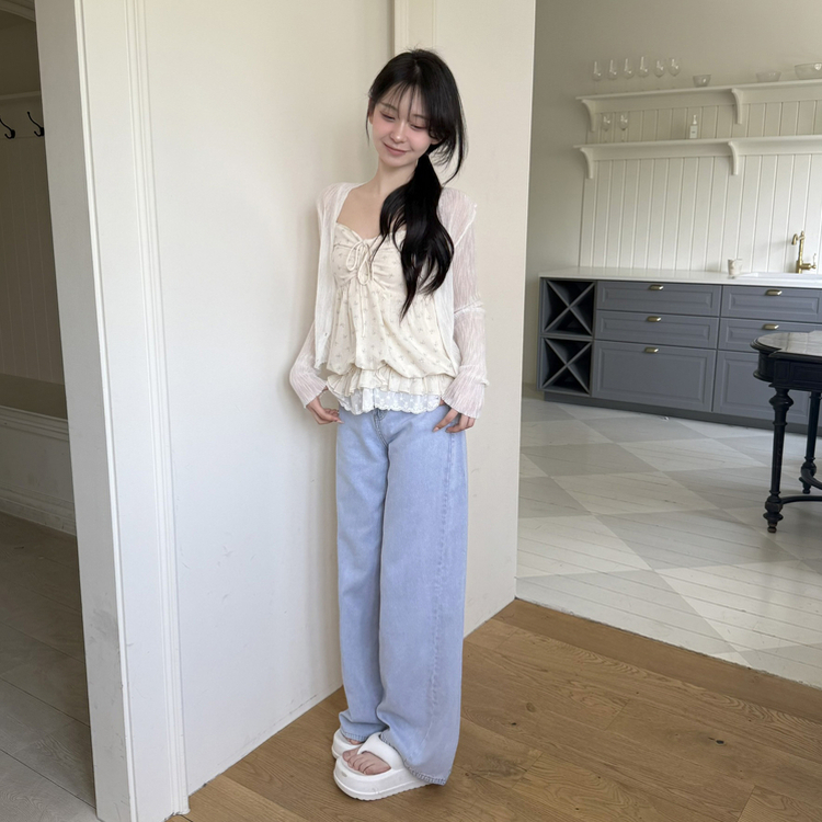 フラワーシャーリングレースキャミソール BEIGE
