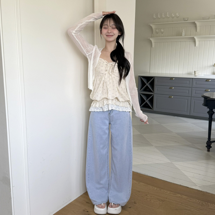 フラワーシャーリングレースキャミソール BEIGE