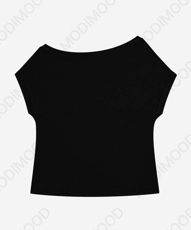 ドレープオフショルダー半袖Tシャツ
