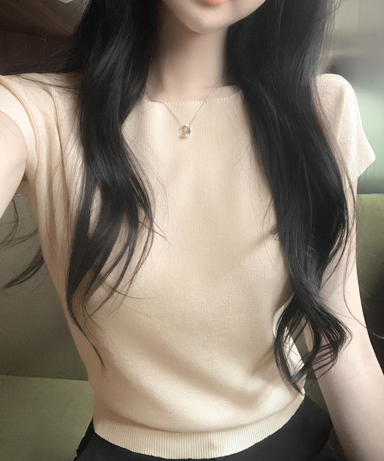 クラシック半袖サマーニット(5color) BEIGE
