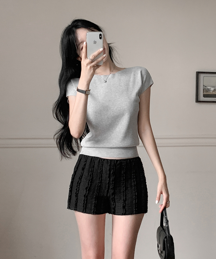 クラシック半袖サマーニット(5color) GRAY