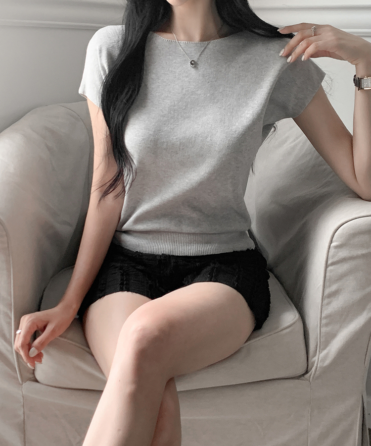 クラシック半袖サマーニット(5color) GRAY