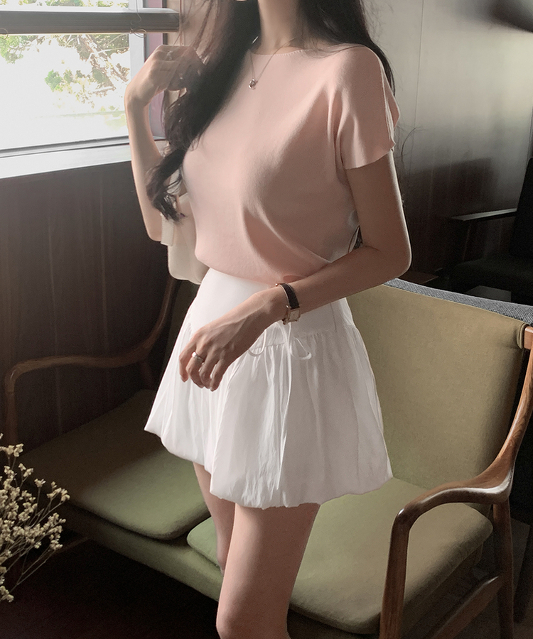 クラシック半袖サマーニット(5color) PINK