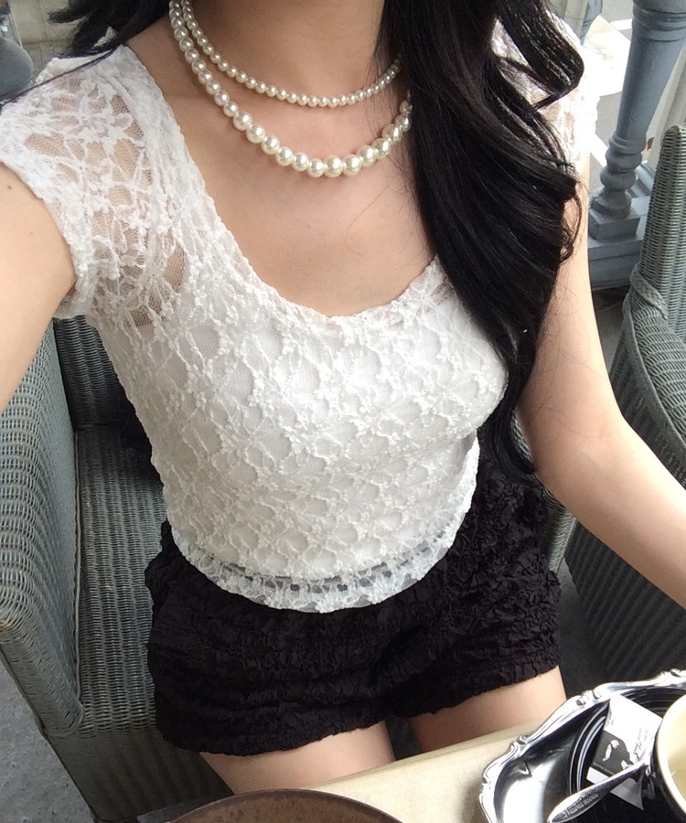 シアーフラワーレーストップス IVORY