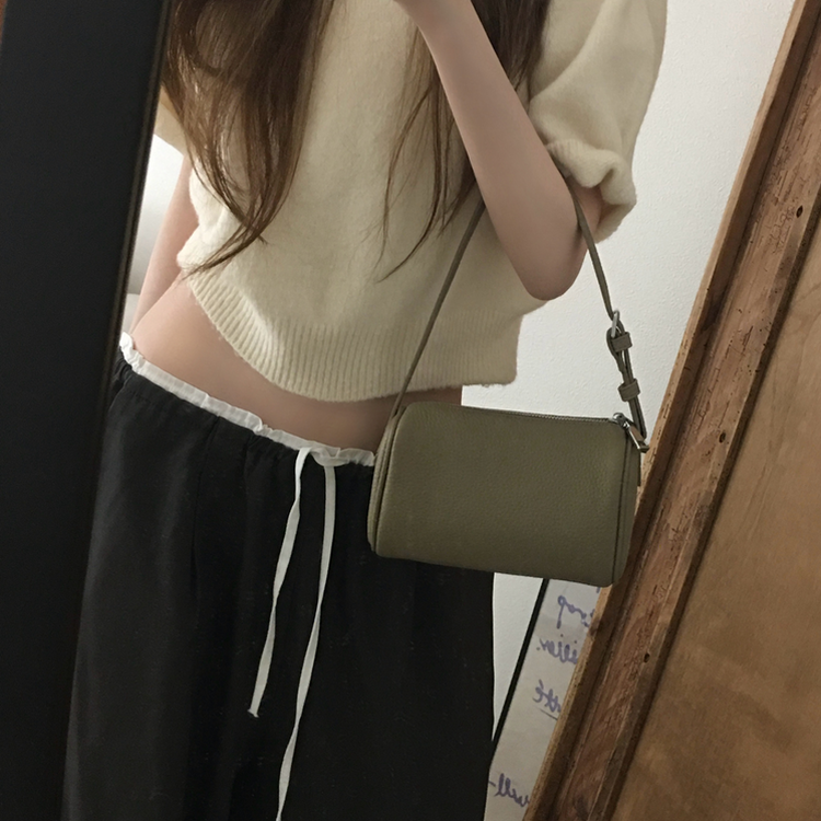 レザーミニスクエアバッグ GREY